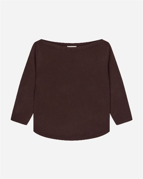 PEOPLES REPUBLIC OF CASHMERE BOAT NECK DARK BROWN